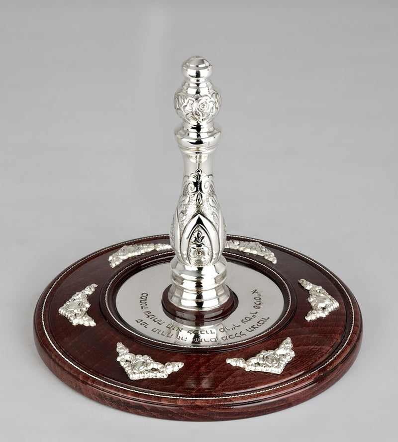 Wood & Silver Etz Chaim Torah Rollers #23-73