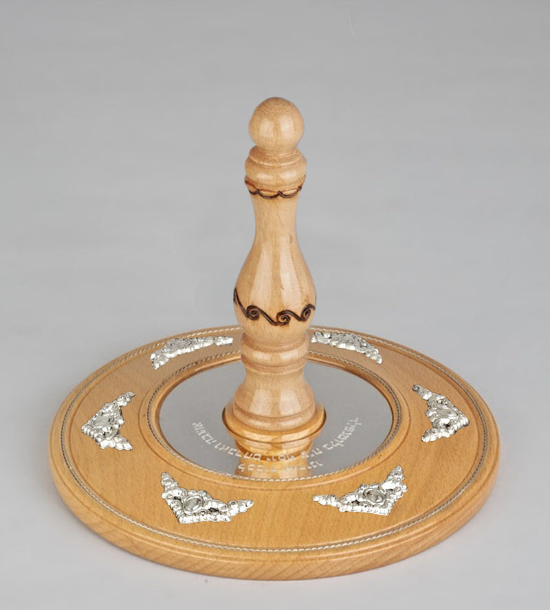 Wood & Silver Etz Chaim Torah Rollers #23-73