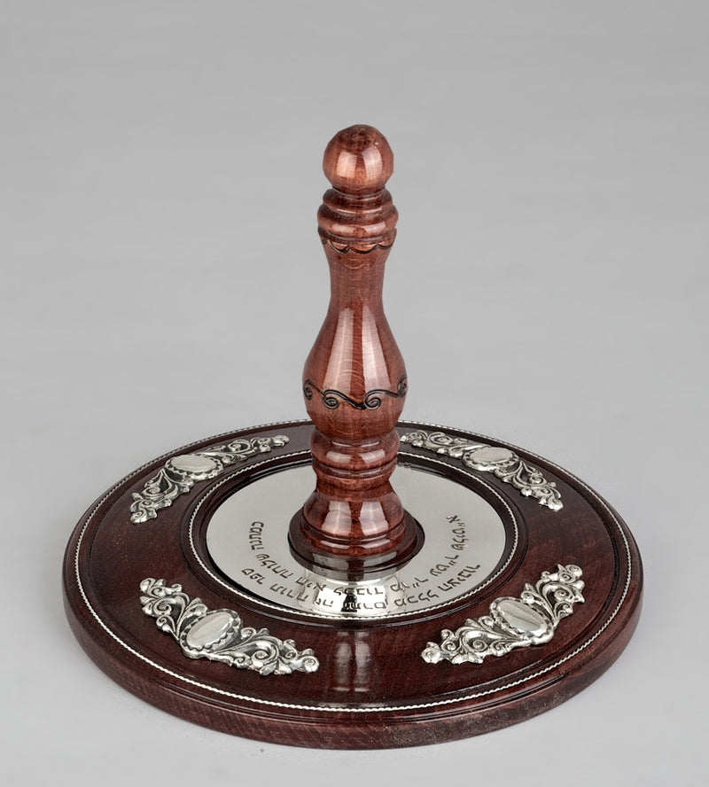 Wood & Silver Etz Chaim Torah Rollers #641-75