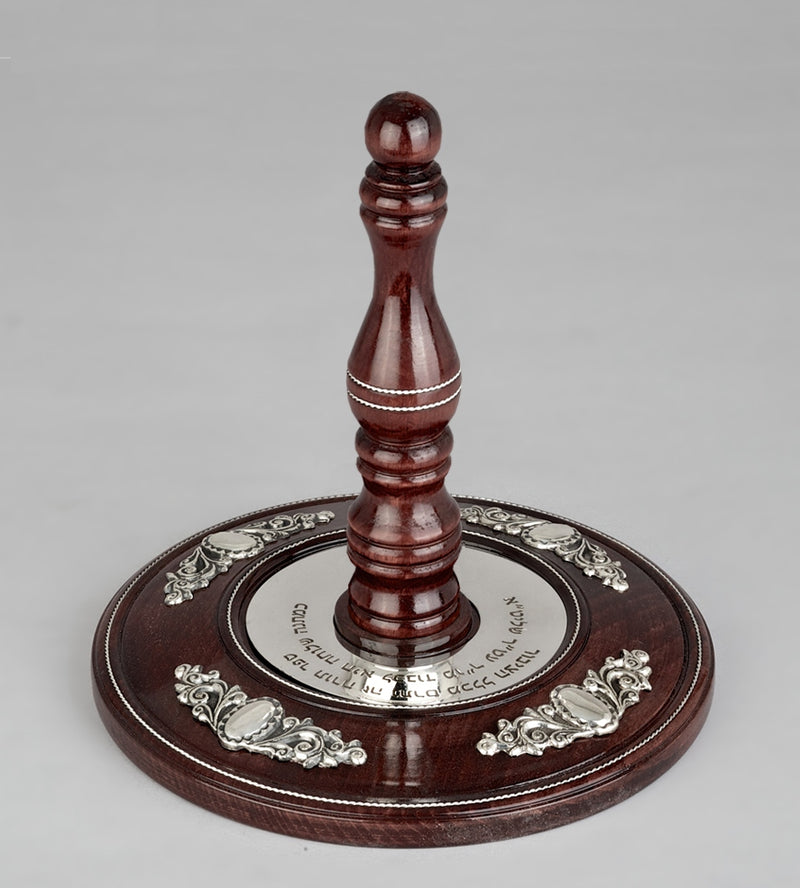 Wood & Silver Etz Chaim Torah Rollers #641-75