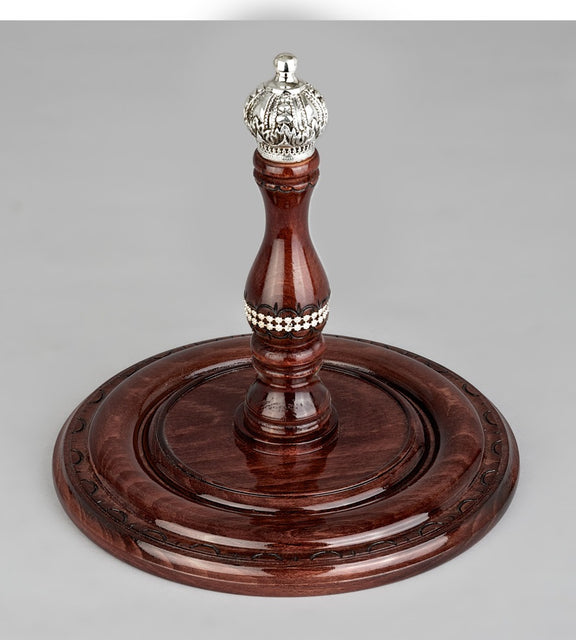 Wood With Silver Crown Etz Chaim Torah Rollers #25-55
