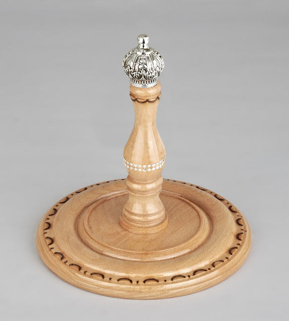 Wood With Silver Crown Etz Chaim Torah Rollers #25-55