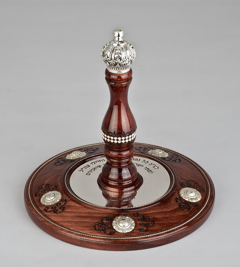 Wood & Silver Etz Chaim Torah Rollers #23-74