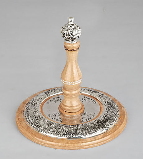 Wood & Silver Etz Chaim Torah Rollers #34-91