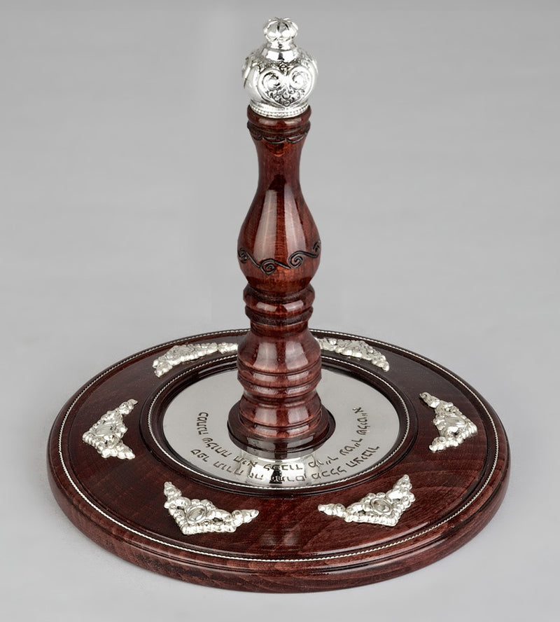 Wood & Silver Etz Chaim Torah Rollers #23-73