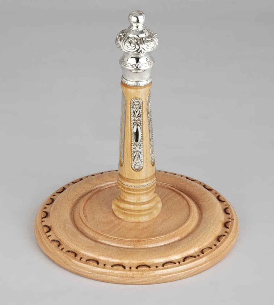 Wood With Silver Crown Etz Chaim Torah Rollers #25-55