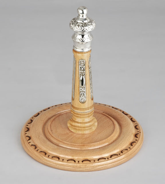 Wood With Silver Crown Etz Chaim Torah Rollers #25-55