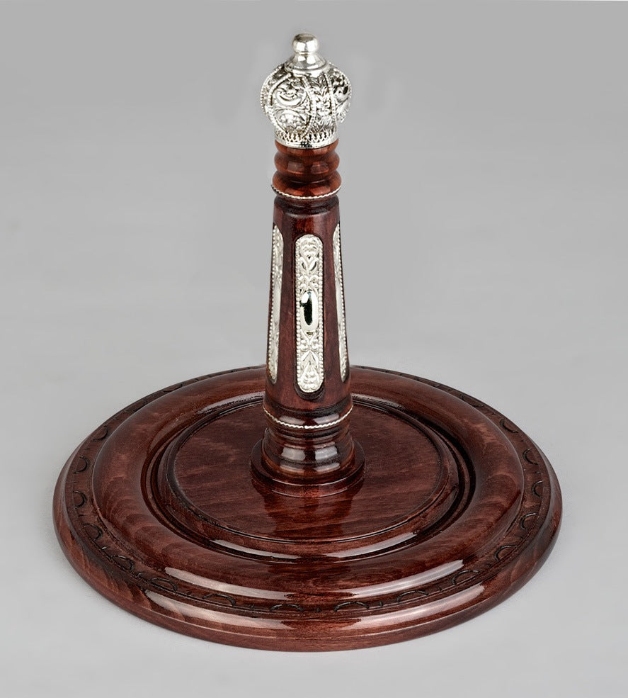 Wood With Silver Crown Etz Chaim Torah Rollers #25-55