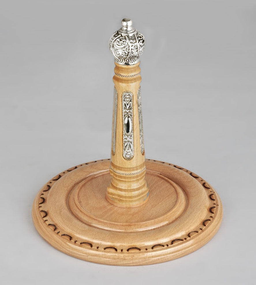 Wood With Silver Crown Etz Chaim Torah Rollers #25-55