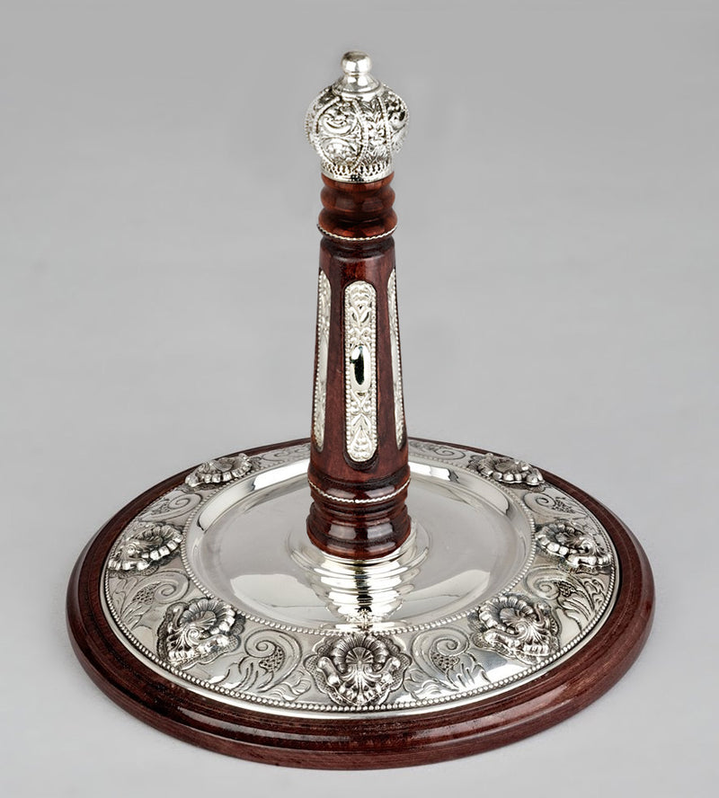 Wood & Silver Etz Chaim Torah Rollers #741-792 - Shell Design