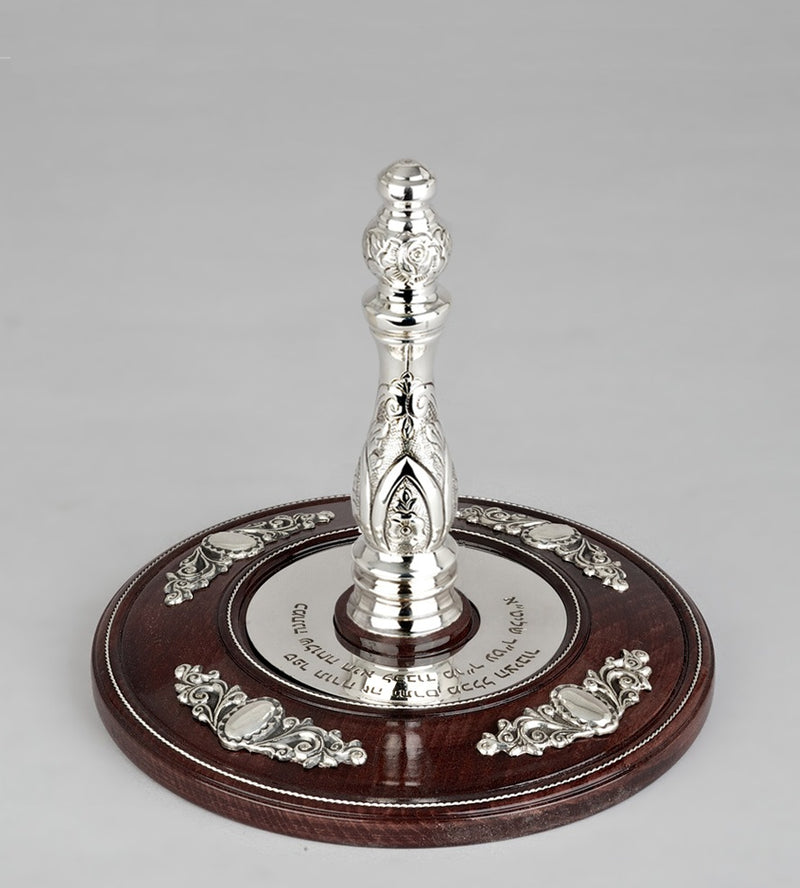 Wood & Silver Etz Chaim Torah Rollers #641-75
