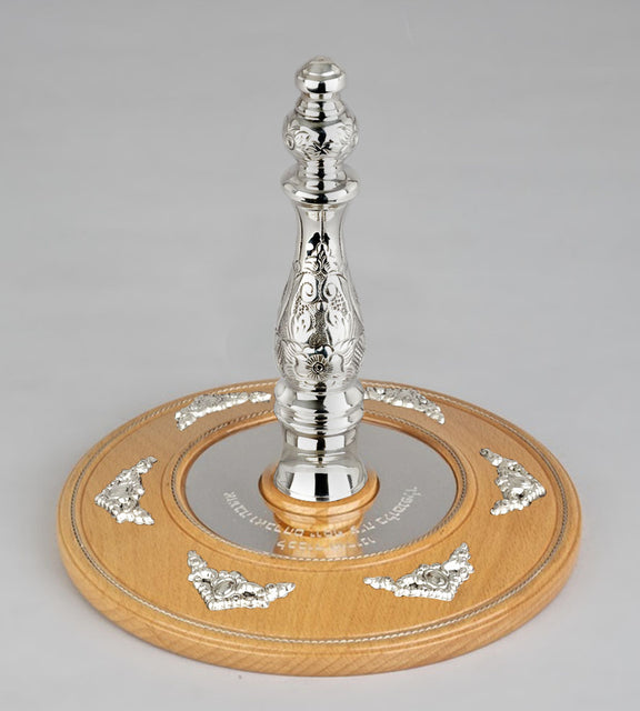 Wood & Silver Etz Chaim Torah Rollers #23-73
