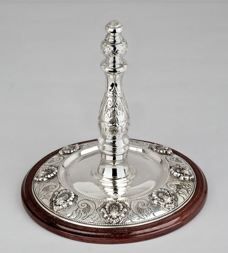 Wood & Silver Etz Chaim Torah Rollers #741-792 - Shell Design