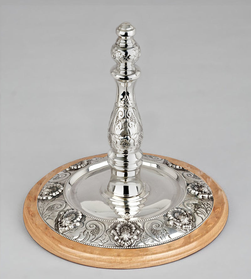 Wood & Silver Etz Chaim Torah Rollers #741-792 - Shell Design