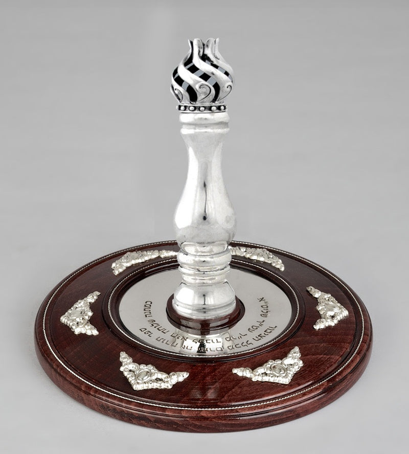 Wood & Silver Etz Chaim Torah Rollers #23-73