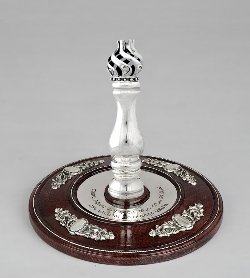 Wood & Silver Etz Chaim Torah Rollers #641-75