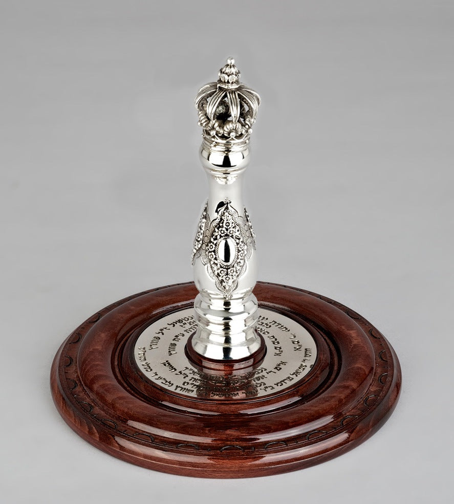 Wood With Silver Crown Etz Chaim Torah Rollers #25-55