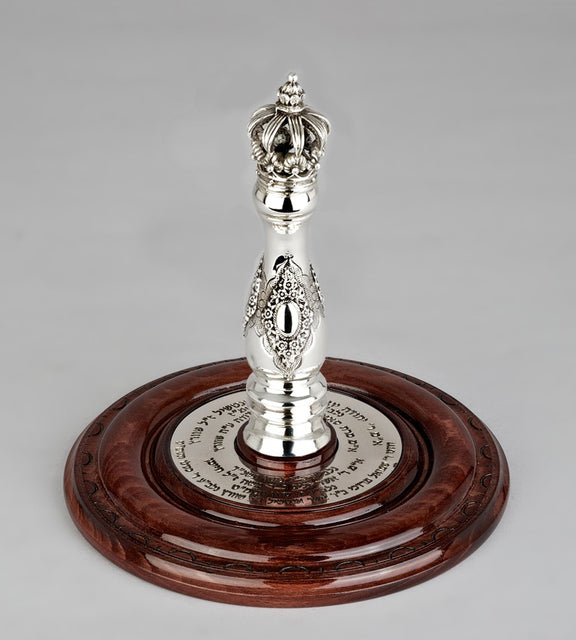 Wood With Silver Crown Etz Chaim Torah Rollers #25-55