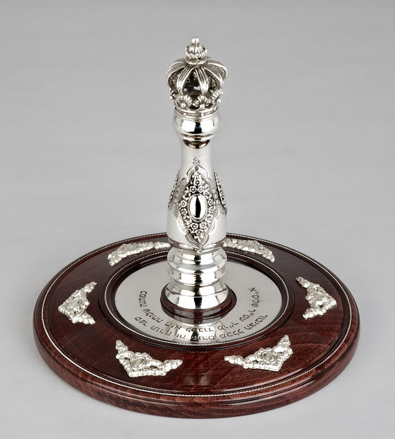 Wood & Silver Etz Chaim Torah Rollers #23-73