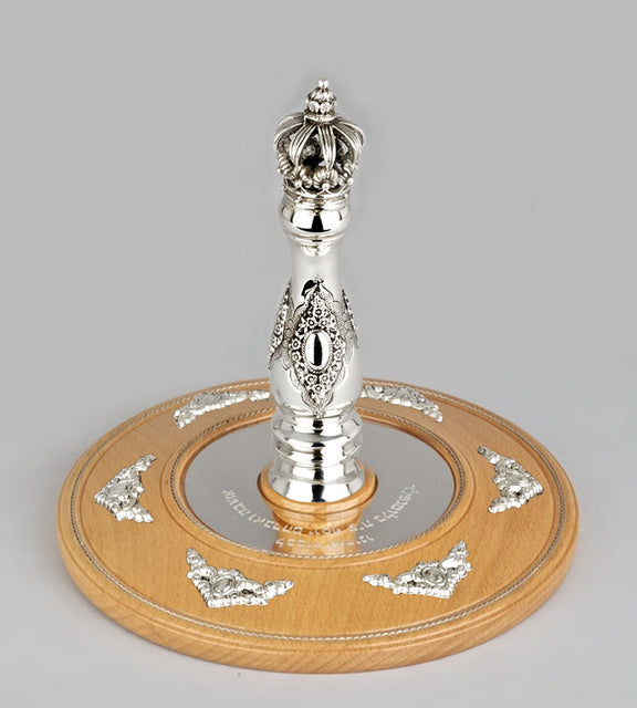 Wood & Silver Etz Chaim Torah Rollers #23-73