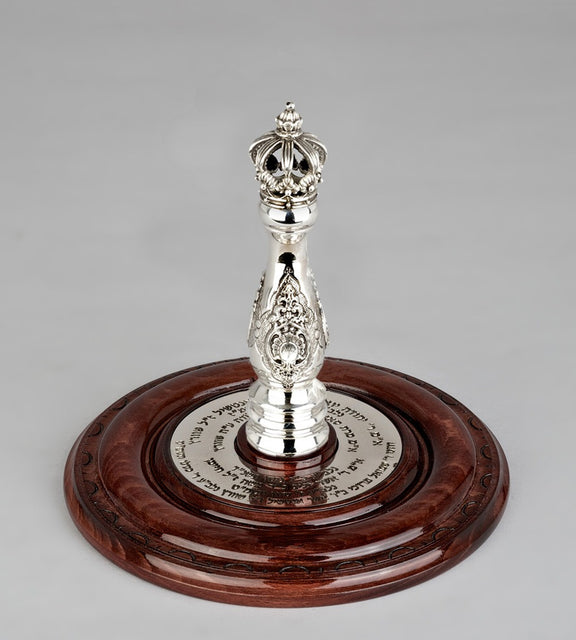 Wood With Silver Crown Etz Chaim Torah Rollers #25-55