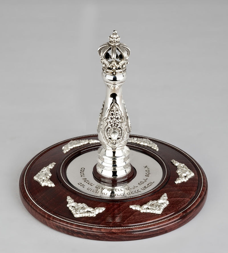 Wood & Silver Etz Chaim Torah Rollers #23-73