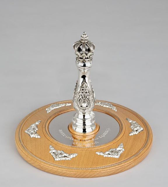 Wood & Silver Etz Chaim Torah Rollers #23-73