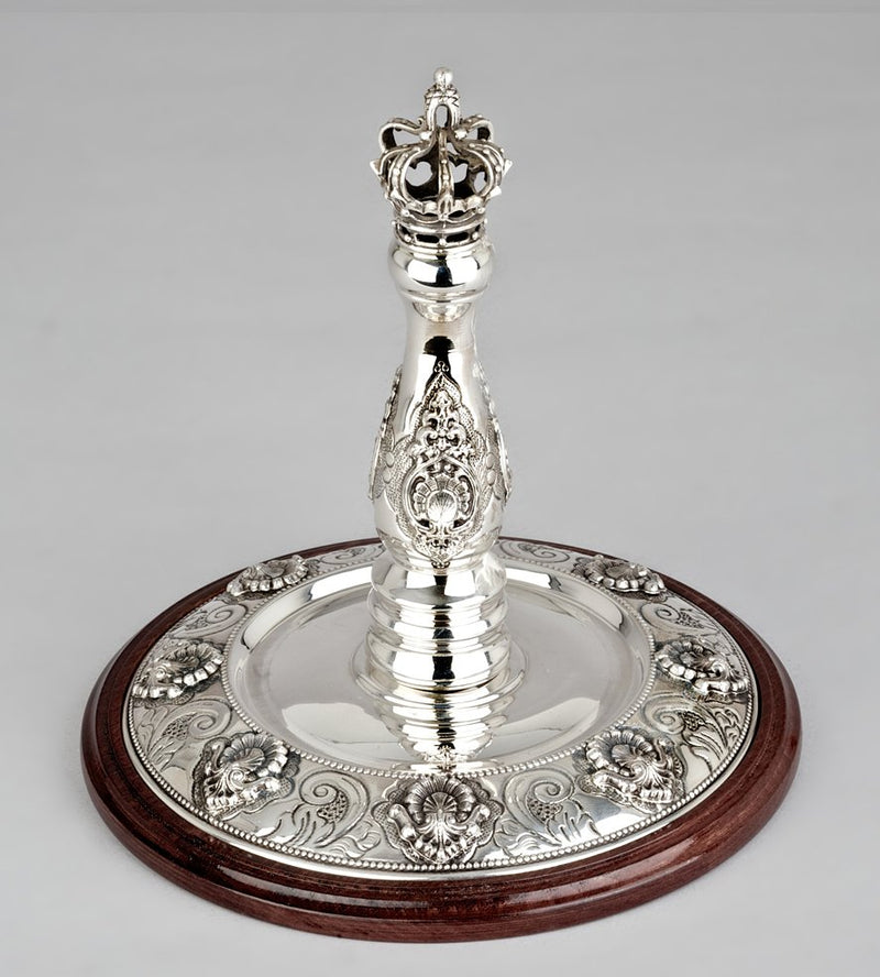 Wood & Silver Etz Chaim Torah Rollers #741-792 - Shell Design