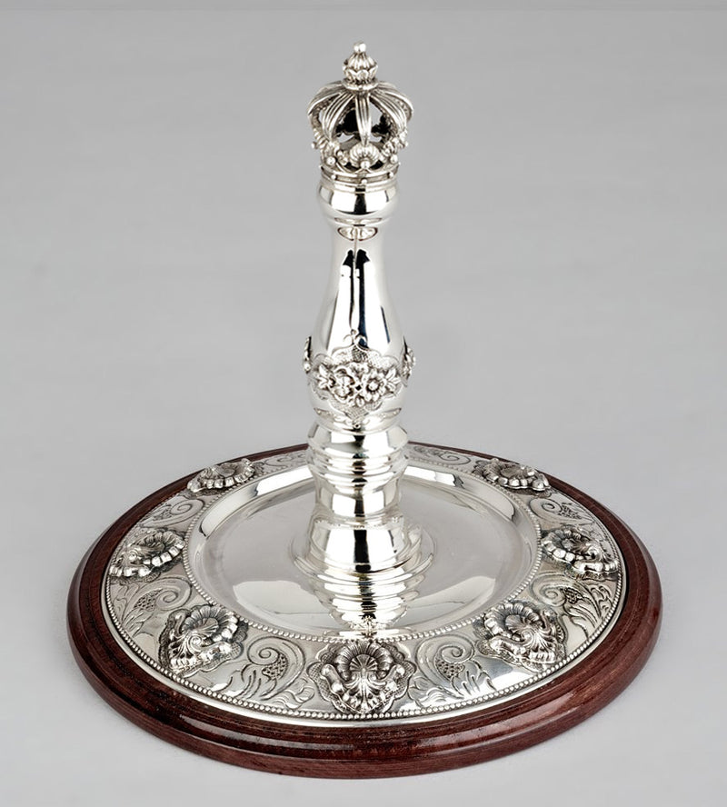 Wood & Silver Etz Chaim Torah Rollers #741-792 - Shell Design