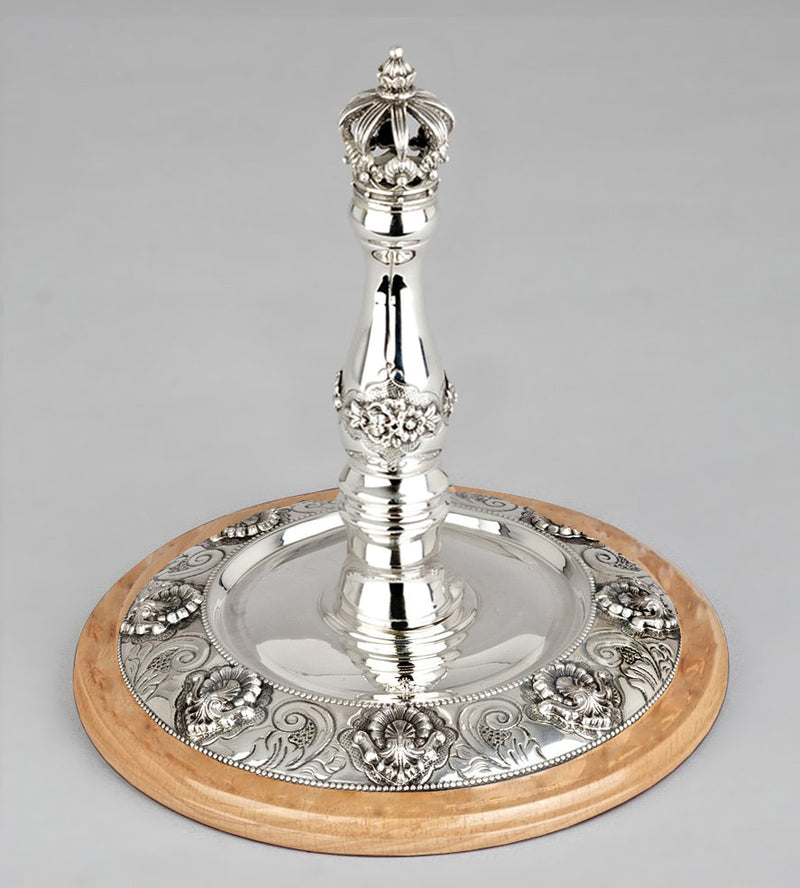 Wood & Silver Etz Chaim Torah Rollers #741-792 - Shell Design